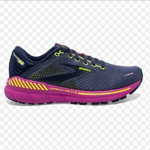 Brooks Women's Adrenaline GTS 22 Navy with Pink & Neon Yellow Accents